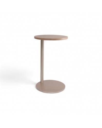 MESA DE APOIO REDONDA COR CHOCOLATE LEVE 