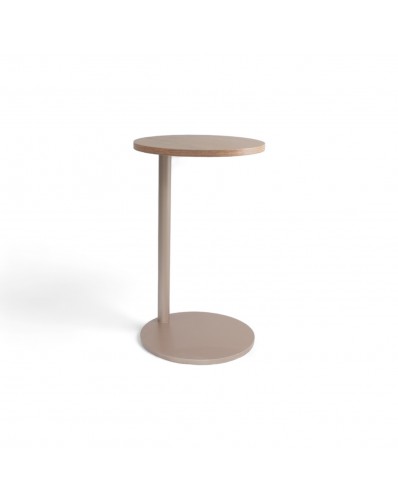 MESA DE APOIO REDONDA COR CHOCOLATE LEVE 